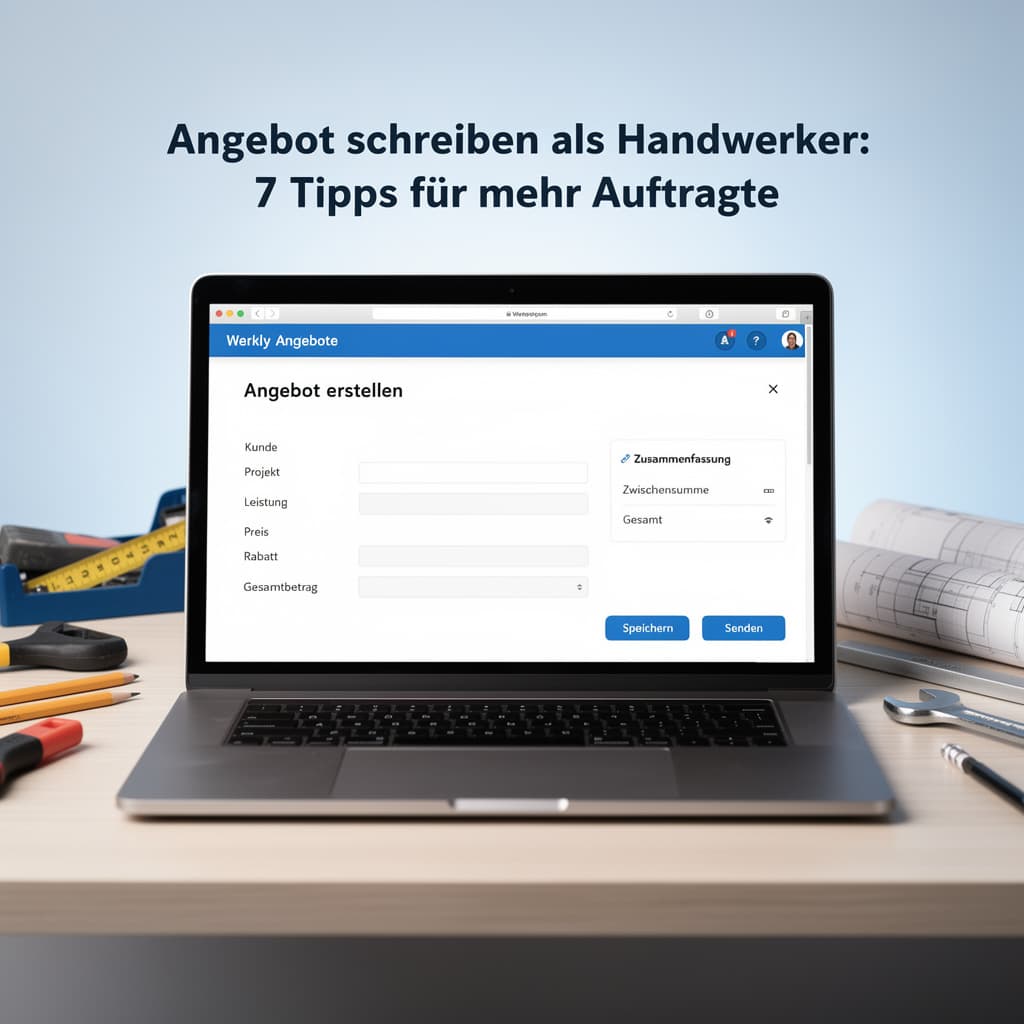 Titelbild: Angebot schreiben als Handwerker: 7 Tipps für mehr Aufträge