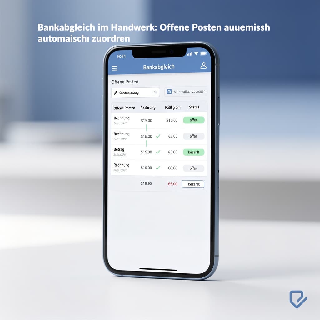 Titelbild: Bankabgleich im Handwerk: Offene Posten automatisch zuordnen